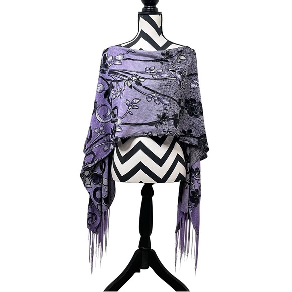 Kokomo Boho Artsy Floral Fringe Unlimited Multi-Way OS Tunic Top - Picture 1 of 11